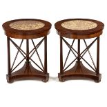 Pair of mahogany gueridons 20th century 65x54 cm.