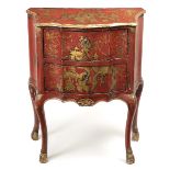 Red lacquered wooden dresser Italy, 19th century 88x70x36 cm.