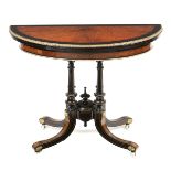 Briar-root and ebonized wood game console table England, 19th century