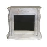 White Carrara marble fireplace, France, 19th century