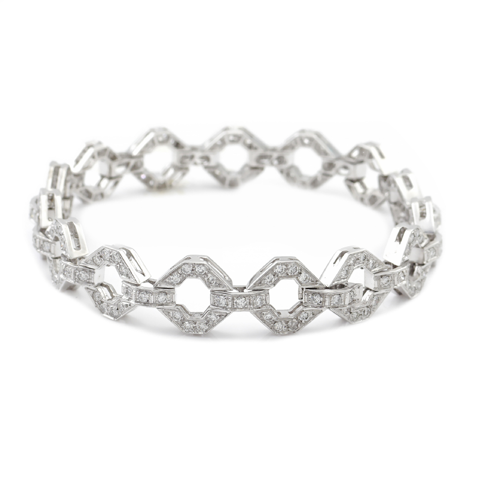 18kt white gold and diamond bracelet weight 25,4 gr. - Image 2 of 2