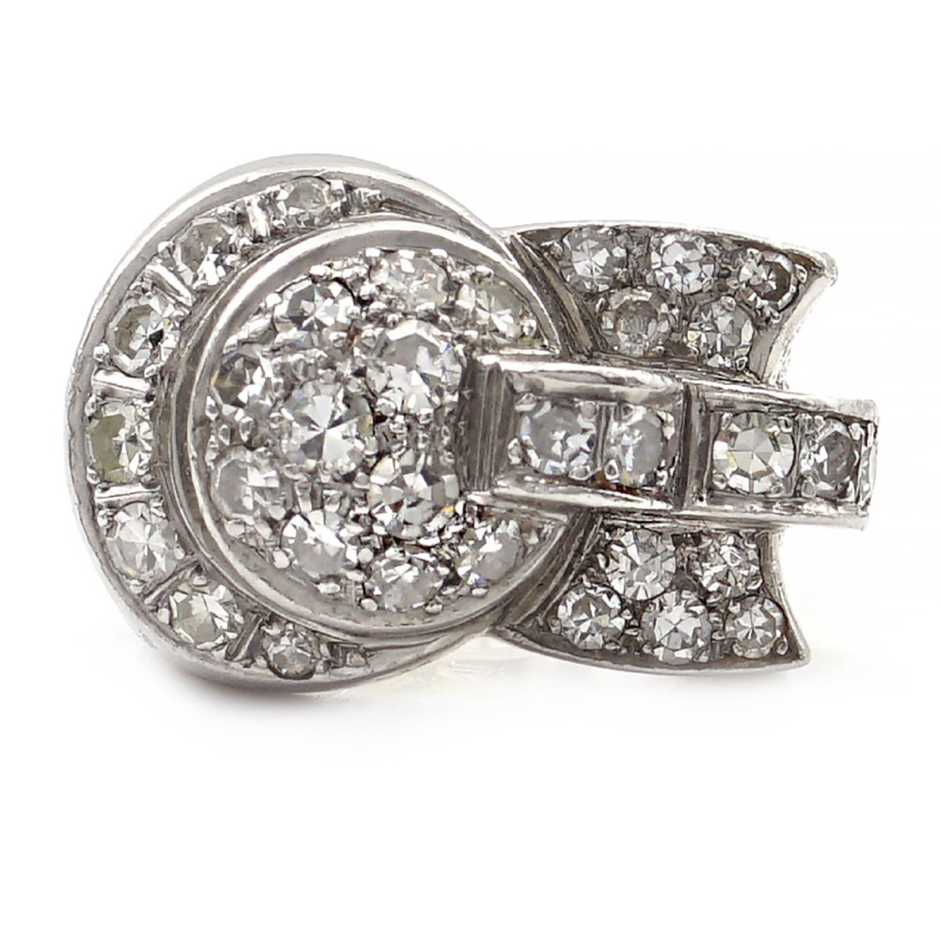 Platinum and diamond ring 1940/50s weight 12,7 gr - Bild 2 aus 2