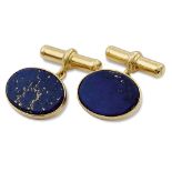 18kt gold and lapislazuli cufflinks weight 11 gr.