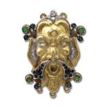 Cazzaniga, "mascherone" 18kt gold brooch Rome, 1970/80s weight 40,5 gr.