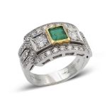 Dirce Repossi, 18kt white gold with emerald ring year 2000 weight 9 gr.