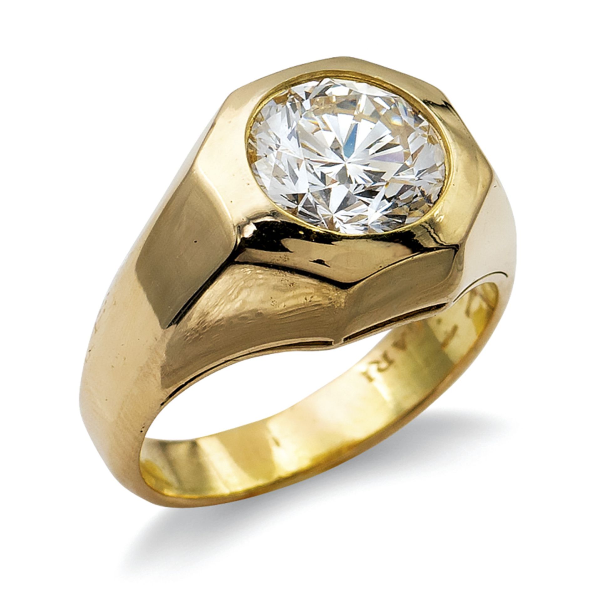 Bulgari, 18kt gold ring with a 2,60 ct diamond weight 12,5 gr.
