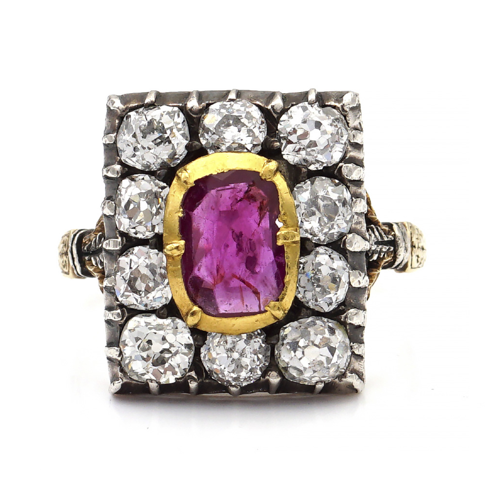 Mario Buccellati, gold and silver ring with ruby early 20th century weight 4,9 gr. - Image 2 of 2