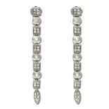 18kt white gold and diamond pendant earrings weight 6 gr.