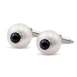 18kt white gold and pearls cufflinks weight 6,7 gr.