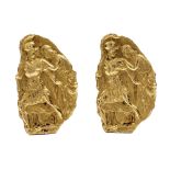 Pair of 18kt gold cuff-links 1950s/1960s weight 11,1 gr.