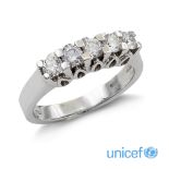 18kt white gold and diamond riviere ring weight 5 gr.