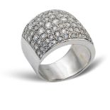 18kt white gold and diamond band ring weight 13 gr.