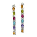 18kt white gold and tourmaline pendant earrings weight 11,8 gr.