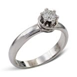 18kt white gold solitaire diamond ring weight 4,8 gr.