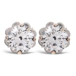 18kt white gold earrings with two diamonds weight 2 gr.