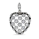 A heart-shaped pendant in rock crystal 1940/50ies weight 11.8 gr