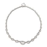 18kt white gold and diamond collier 1950/60s weight 34,6 gr