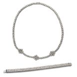 18kt white gold and brilliant cut diamond parure 1950/60s weight 64,5 gr.