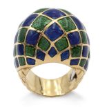 David Webb, 18kt gold bombe' ring weight 25,4 gr.