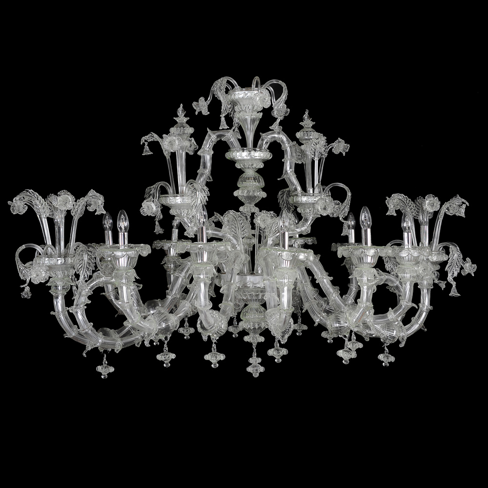 Rezzonico 12-lights chandelier Murano, 20th century 105x160x90 cm.