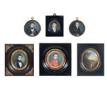 Collection of miniatures (6) 19th century maximum dimensions 12,5x10 cm.