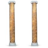 Pair of large Breccia of Siena marble columns Italy, 20th century 289x50x50 cm.