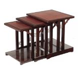 Three mahogany tables England, 20th century 51x50x45