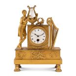 Gilt bronze mantel clock France, mid 19th century 20x15x7 cm.