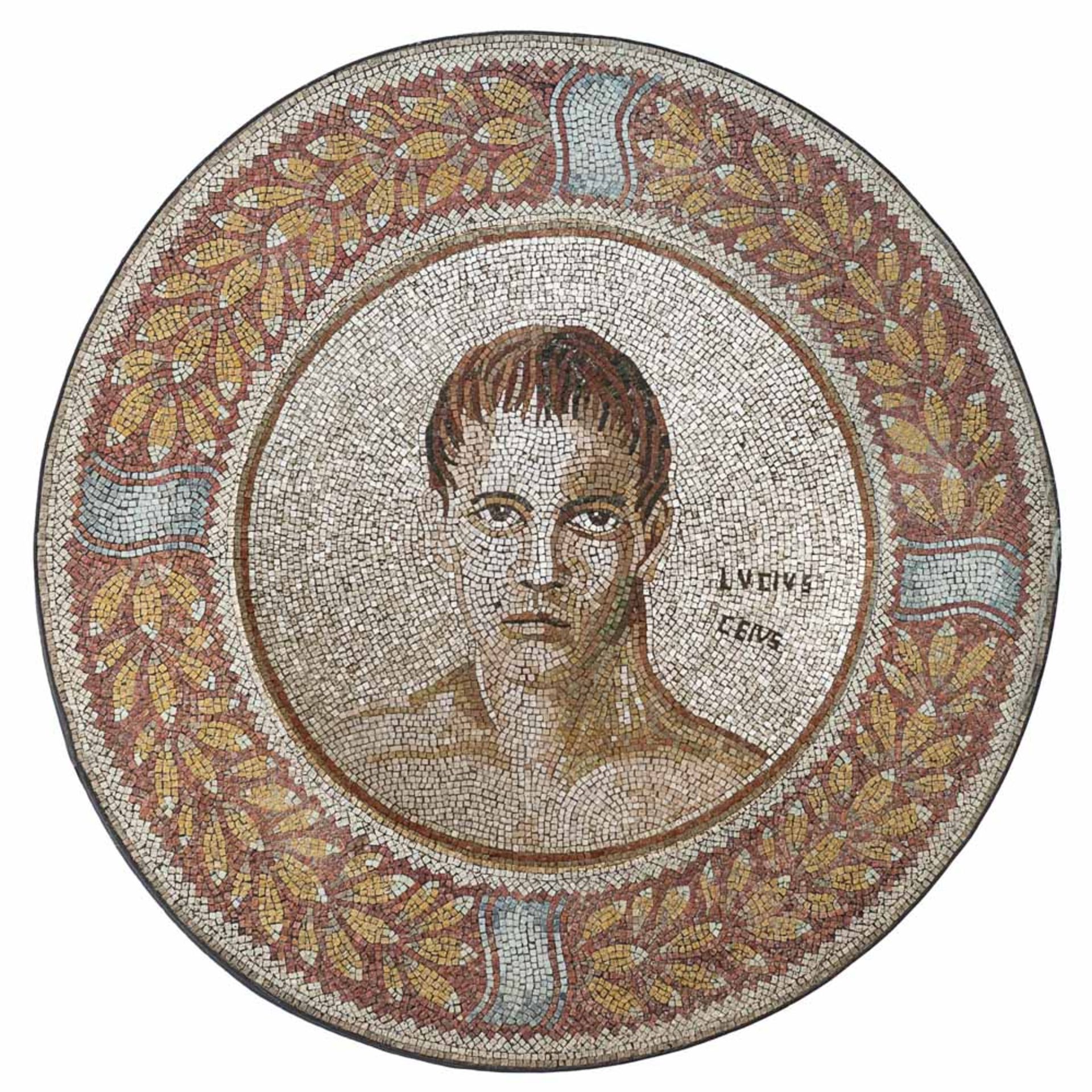 Circular mosaic panel Italy, 20th century d. 90 cm.