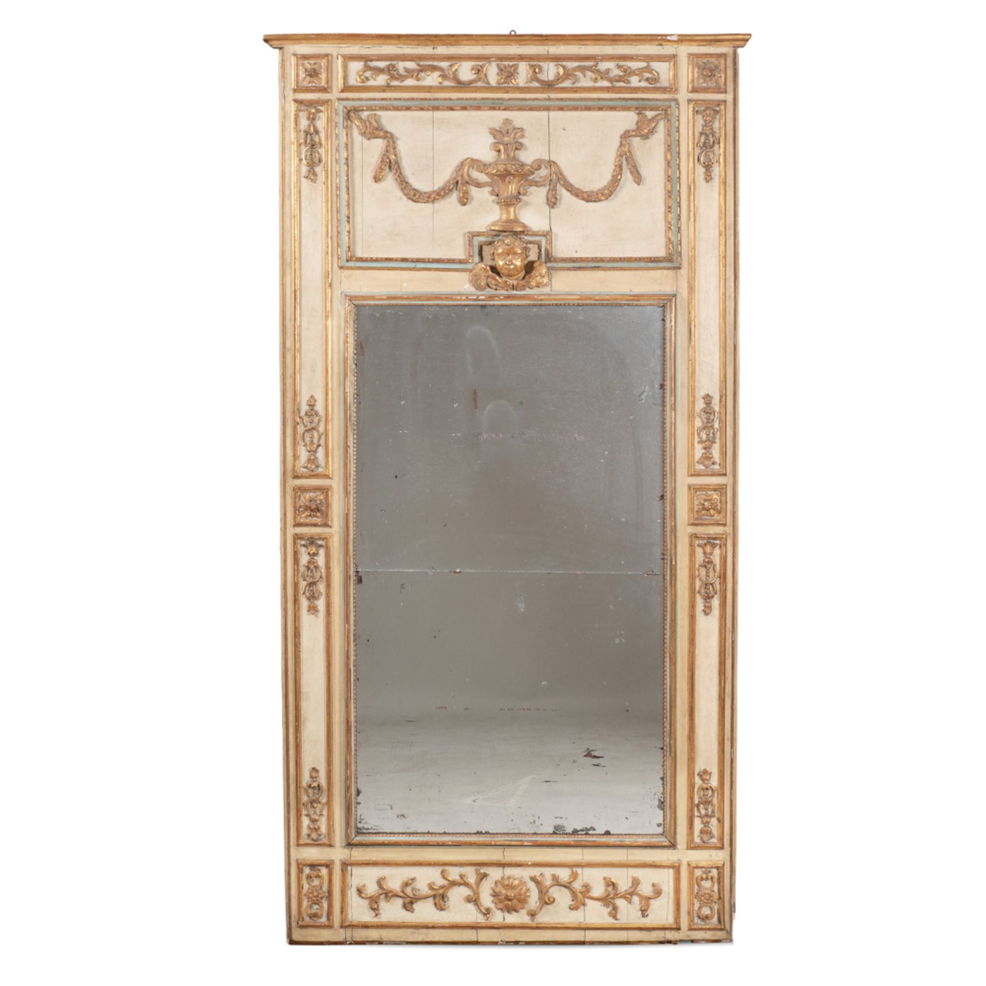 Lacquered and giltwood mirror Italy, 18th-19th century 208x105 cm.