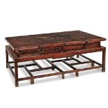 Living room wood table Oriental manufactrure, 19th-20th century 47x123x77 cm.