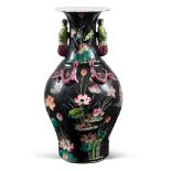 Black Family ceramic vase China, 20th century h. 42 cm.