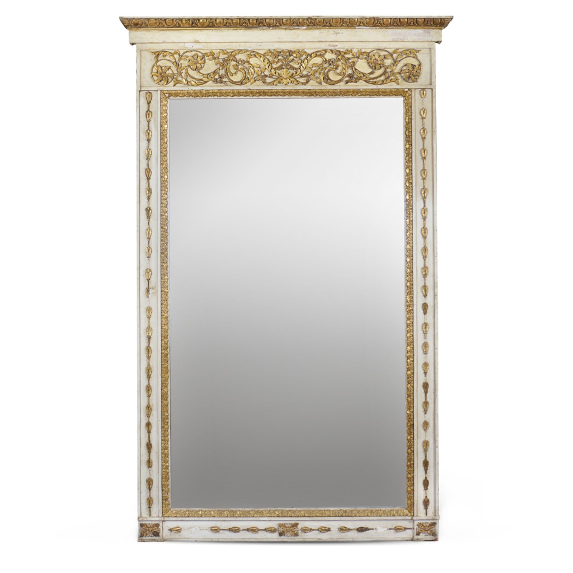 Large lacquered and giltwood mirror Italy, 18th century 256x155 cm.