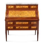 Mahogany and briar wood Bureau cylindre France, 18th-19th century 119x106x56 cm.