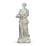 White marble sculpture Italy, 19th-20th century 184x70x65 cm.