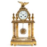 Marble and bronze table mantel clock France, late 19th century 43x26x10 cm.
