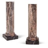 Pair of turned marble columns Italy, 20th century h. 115 cm.