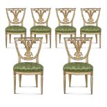 Six lacquered and giltwood chairs Lucca, 19th century 92x50x45 cm