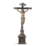 Lacquered wooden crucifix Italy, 18th century 67x29 cm.