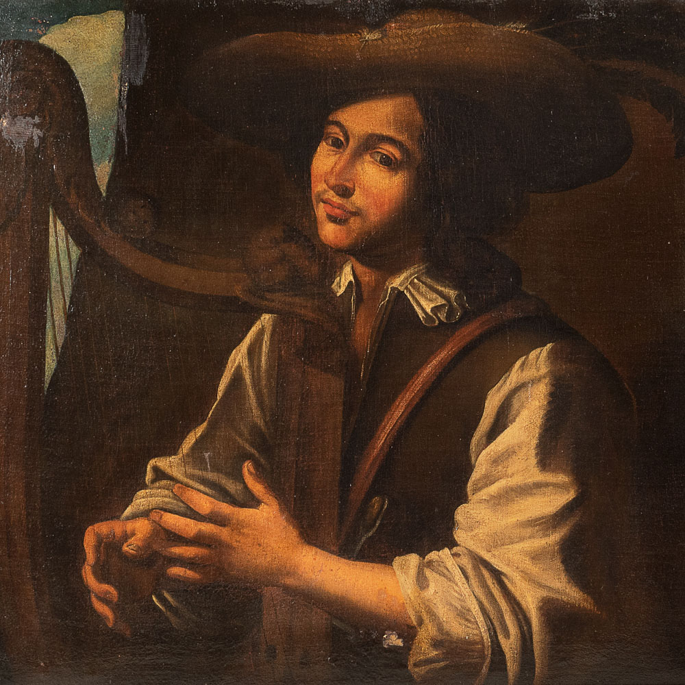 Caravaggesco painter 17th century 80x95 cm. - Image 3 of 3