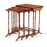 Four mahogany tables England, 19th century 67x56x38 cm