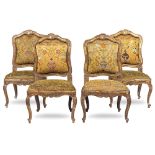 Four giltwood chairs Italy, 18th century 100x46x55 cm