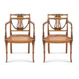 Pair of Sheraton armchairs England, 19th century 84x56x46 cm.