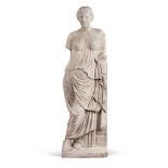 White marble female sculpture Italy, XIX-XX sec. 145x45x30 cm.