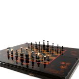Lacquered wooden chessboard China, early 20th century