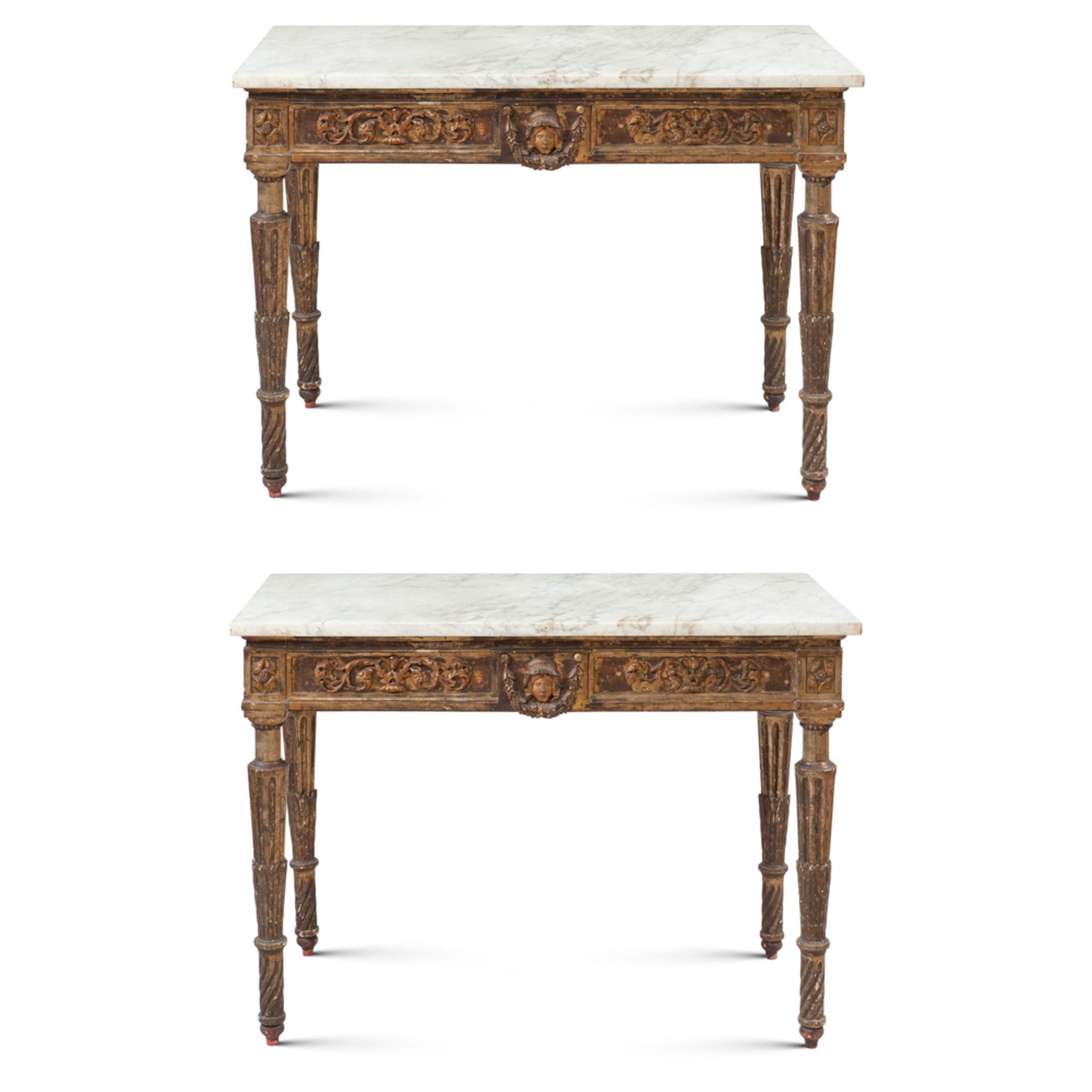 Pair of giltwood consoles Tuscany, late 18th century 86x114x56 cm.