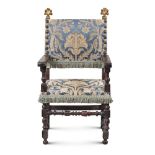 Walnut armchair Tuscany, 18th-19th century 124x65x50 cm.