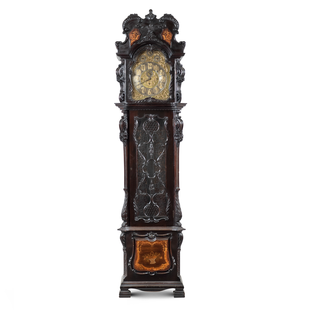 Grandfather clock with mercury pendulum England, 19th-20th century 270x65x43 cm.