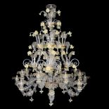 Rezzonico 28-lights chandelier Murano, 20th century 175x140 cm.