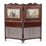 Two-panels wooden folding screen 19th century 121x116x cm.